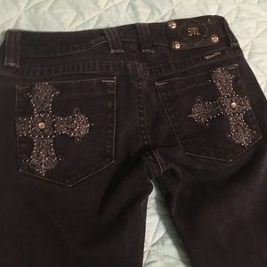 Black pair of miss me jeans size 28 straight leg